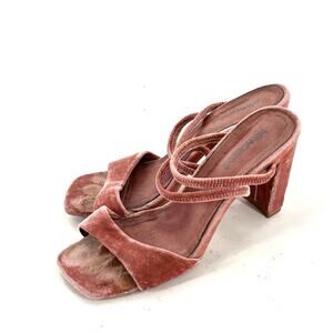 Jeffrey Campbell Velvet Heels 8 Rose Mauve Pink 90s Y2K Mules Slip On Glam